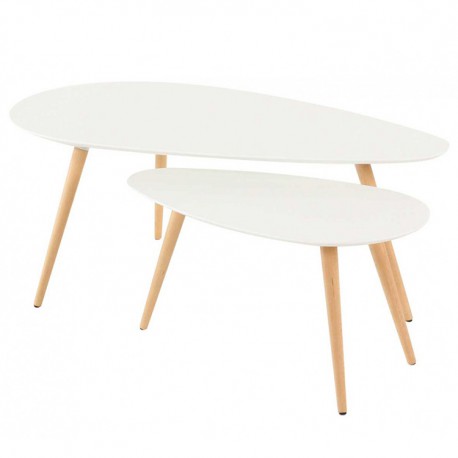 Tables Basses Gigognes Chêne et Laqué Blanc 116 KosyForm Tables Basses Gigognes Chêne et Laqué Blanc 116 KosyForm