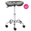 Set of 2 stools gray desktop dark KosyForm