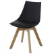 Lot de 4 Chaises Noire et Piétement Chêne KosyForm