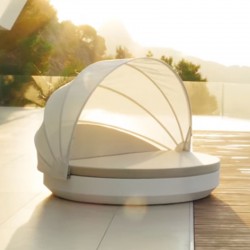 حمامات الشمس "فوندوم سرير نهاري فيلا" الصاري الأبيض إمالة مظلة جولة