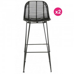 Lot de 2 Tabourets de Bar Noir Kubu Fil KosyForm Lot de 2 Tabourets de Bar Noir Kubu Fil KosyForm