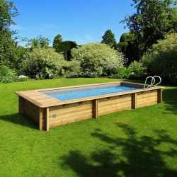 Piscina urbana PROCOPI legno 600 x 250 x H 133 copertura automatica con sicurezza e filtrazione