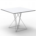 Mesa FAZ VONDOM base blanca acero inoxidable lacado 70x70xH72