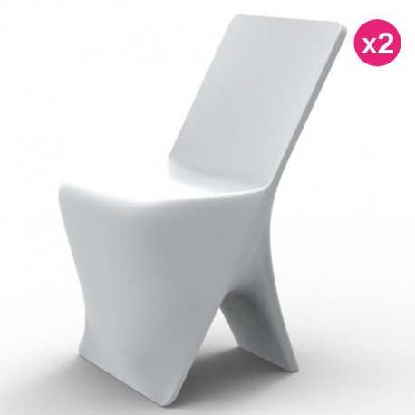 Set of 2 chairs Vondom design Sloo white