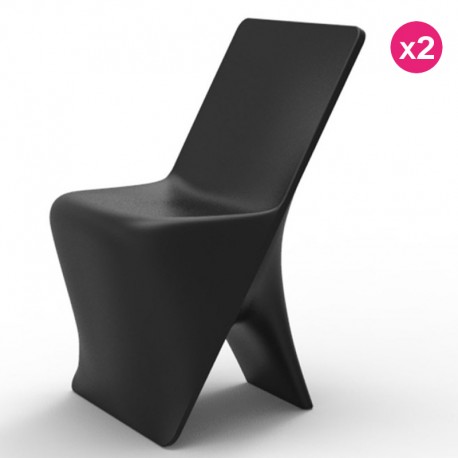 Lot de 2 Chaises Vondom Design Sloo Noir