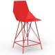 Set de 2 taburetes altos FAZ VONDOM rojo y metal con apoyabrazos