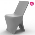 Juego de 2 sillas VONDOM diseño Sloo Grey