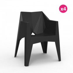 Lot de 4 chaises Voxel Vondom Noir Lot de 4 chaises Voxel Vondom Noir
