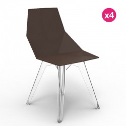 Lot de 4 chaises FAZ Vondom Bronze Lot de 4 chaises FAZ Vondom Bronze