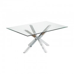 Dining Table Glass and Chrome Rectangular 180 Doli KosyForm