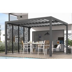 Pergola Bioclimatique Lames Orientables 11 m2 et Brise-Vue latéral 3 m Pergola Bioclimatique Lames Orientables 11 m2 et Brise-Vue latéral 3 m