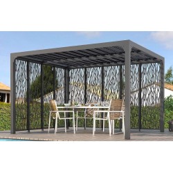 Pergola Bioclimatique Lames Orientables 11 m2 et Brise-Vue 2 Faces Pergola Bioclimatique Lames Orientables 11 m2 et Brise-Vue 2 Faces