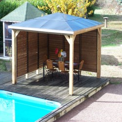 Kiosque de Jardin Blueterm en bois 12.32 m2 avec 2 Parois Habrita Kiosque de Jardin Blueterm en bois 12.32 m2 avec 2 Parois Habrita