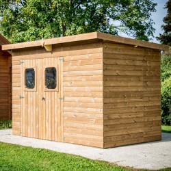 Garden shed Theora in solid wood Habrita 7,33 m2 with Onduline Roof
