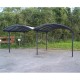 Carport 2 voitures 4,85x6,00m en aluminium et polycarbonate 6mm ANTI-UV Habrita