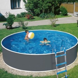 Swimming pool Azuro Round Graphite-white 460x120 with sand filter