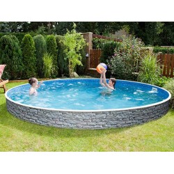 Piscine Azuro Ronde Imitation pierre 460x120 Piscine Azuro Ronde Imitation pierre 460x120