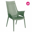 4-Sessel-Paket Vondom Ibiza Lounge Vert Pickle