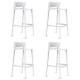 Lot de 4 tabourets de bar Vondom Africa hauteur d'assise 74,5 cm blanc