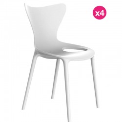 Lot de 4 Chaises Love Vondom Milos blanc Lot de 4 Chaises Love Vondom Milos blanc