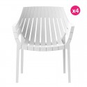 Set van 4 witte Vondom Spritz fauteuils