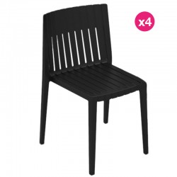 Lot de 4 Chaises Vondom Spritz noir Lot de 4 Chaises Vondom Spritz noir