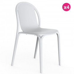 Lot de 4 chaises Vondom Brooklyn blanc Lot de 4 chaises Vondom Brooklyn blanc
