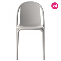 Lot de 4 chaises Vondom Brooklyn écru Lot de 4 chaises Vondom Brooklyn écru
