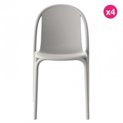 Lot de 4 chaises Vondom Brooklyn gris tourterelle Lot de 4 chaises Vondom Brooklyn gris tourterelle