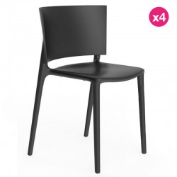 Lot de 4 chaises Vondom Africa noir Lot de 4 chaises Vondom Africa noir