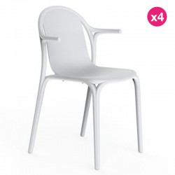 Lot de 4 fauteuils Vondom Brooklyn blanc Lot de 4 fauteuils Vondom Brooklyn blanc