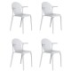 Lot de 4 fauteuils Vondom Brooklyn blanc