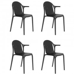 Lot de 4 fauteuils Vondom Brooklyn noir Lot de 4 fauteuils Vondom Brooklyn noir