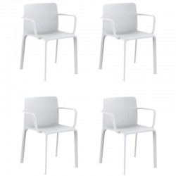 Lot de 4 fauteuils Vondom Kes blanc