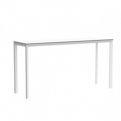 Hoge tafel Frame Aluminium Vondom wit HPL tray wit met zwarte rand 200x60x105