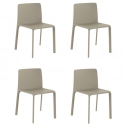 Lot de 4 chaises Vondom Kes écru Lot de 4 chaises Vondom Kes écru