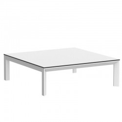 Salontafel Frame Aluminium Vondom 100x100xH32 wit met zwarte randen