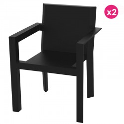 Lot de 2 Fauteuils Vondom Repas Frame noir mat Lot de 2 Fauteuils Vondom Repas Frame noir mat