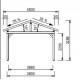 Cochera en Pino Tratado autoclave 15m2 con cubierta de PVC Habrita