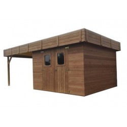 Garden shed Habrita Thizy wooden 20,53 m2 with Awning