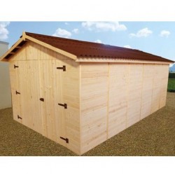 Garage in legno massello Habrita 21,7m2 con assi da 42 mm