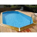 Piscina Madera Ubbink Océa 470X860 H130cm Liner Gris