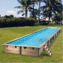 Pool Holz Ubbink Linea 350x1550 H155cm Liner Beige Sand