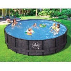 Pool Swing Elite Round Design rattan 427x107