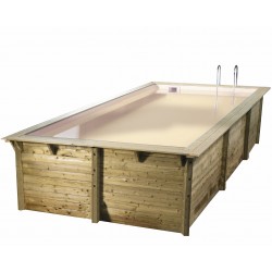 Piscina in legno Ubbink Azura 430x300 H126cm Fodera Beige