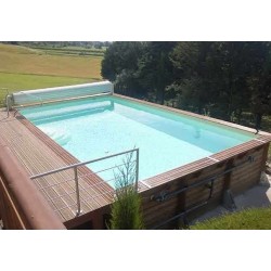 Piscina Legno Acqua Sole 550x300 H140cm Fodera beige Ubbink