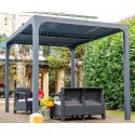 Pergolato bioclimatico Habrita Alumium 7,20 m2 con tetto a doghe mobili