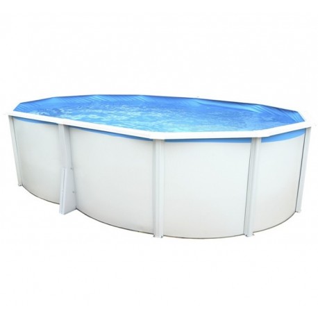 Rodada acima da piscina terrestre TOI Prestigio branco 350x132 com kit completo