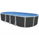 Above ground pool TOI Ibiza Compact oval 730x366x132 with complete anthracite kit