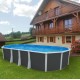 Oberirdischer Pool TOI Ibiza Compact oval 730x366x132 mit komplettem Anthrazit-Kit